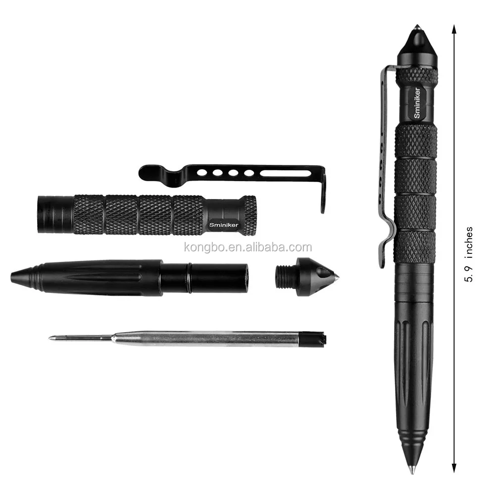 KongBo Camping Accessories Outdoor Products Customized logo  Multifunctional Tool Glass Window Tactical Pen