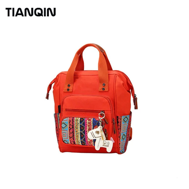 Fashion Mummy Bag Big Opening Shoulder Bag Leisure National Wind Large Capacity Backpack