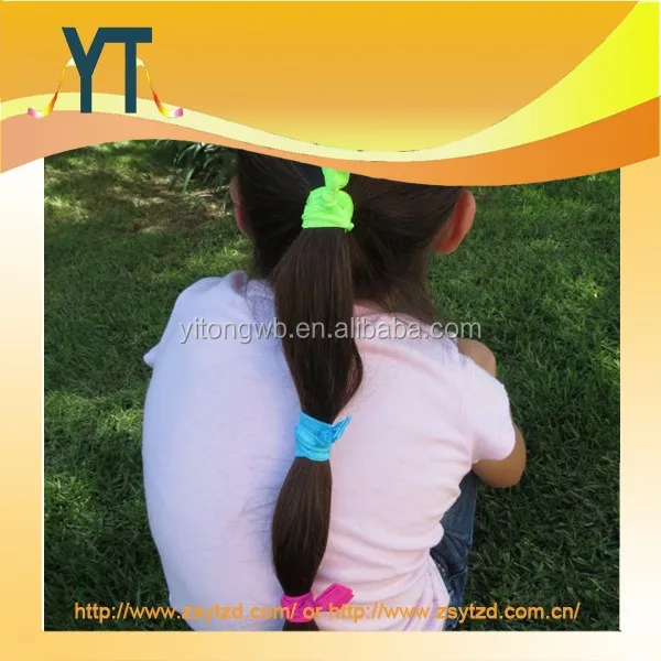 fashion color print bow hair tie elastic scrunchie for women