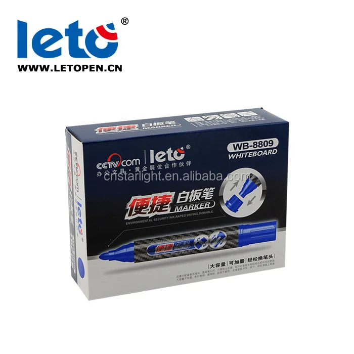 WB-8809 dry erase marker quality whiteboard marker refillable spare tip in back cover whiteboard marker