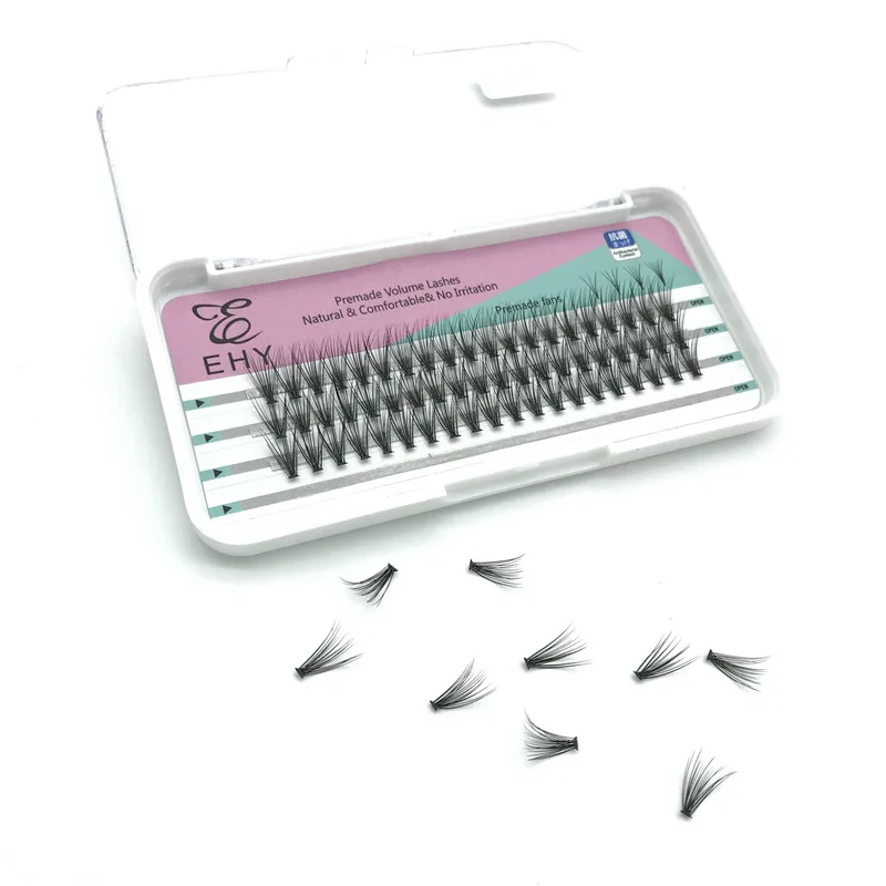 Custom 60pcs Individual False Eyelash heat bonded clusters eyelash extension
