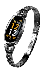 0.96 color screen H8 smart bracelet with heart rate blood pressure H8 wristband with call reminder weather forecast for women