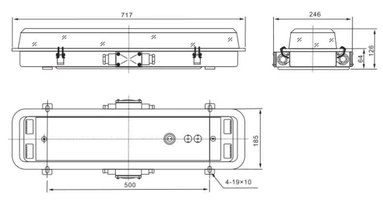 IP56 2*20W Marine Waterproof Fluorescent light JCY26 - 2E