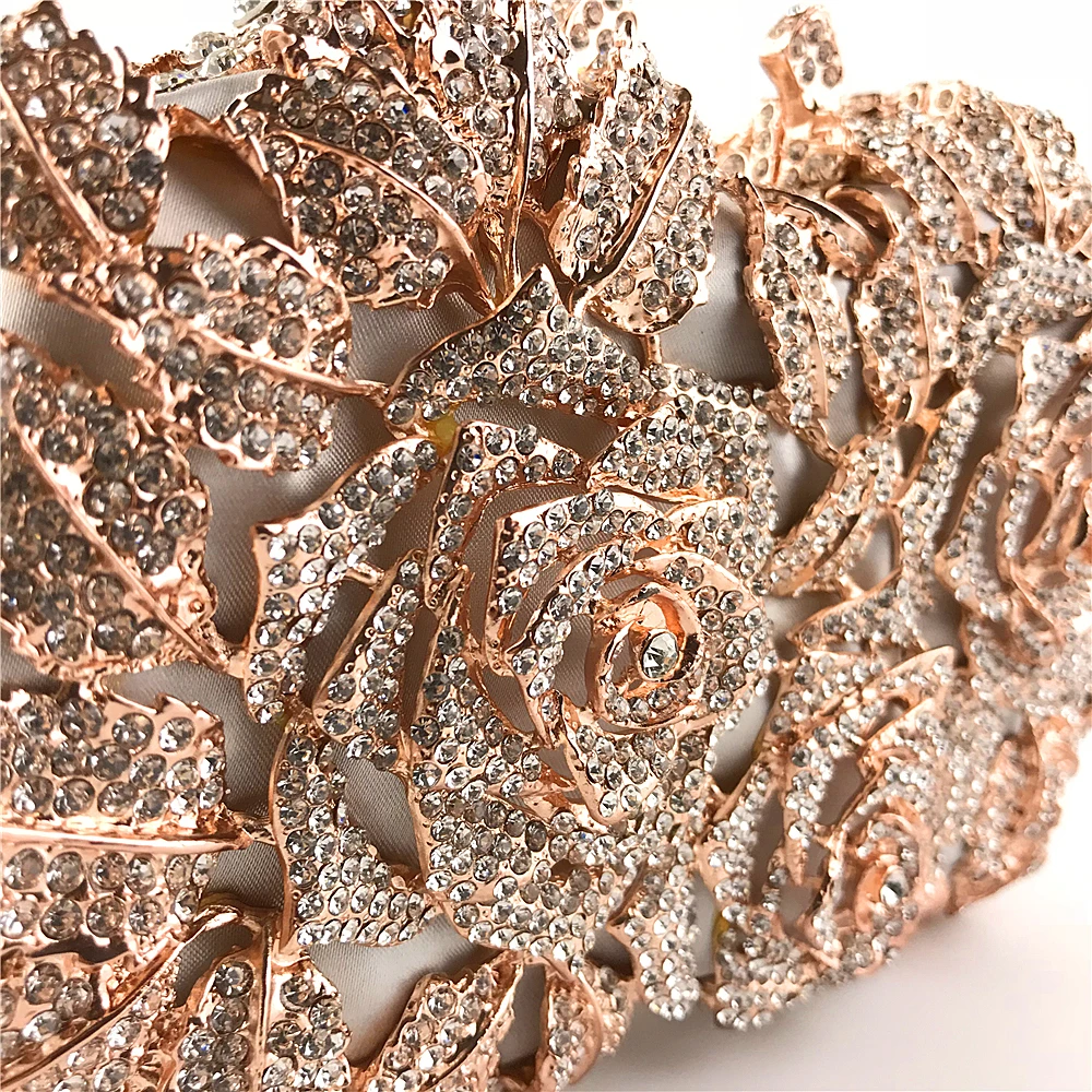 
OC3709 Handmade high quality flower evening bags crystal evening bag 