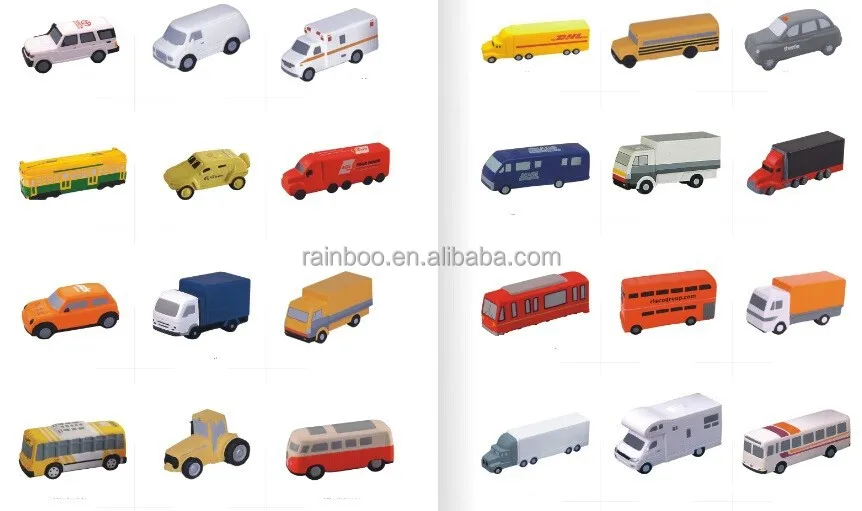 Eco-friendly logo printed cheap truck shape pu stress toy for promotion