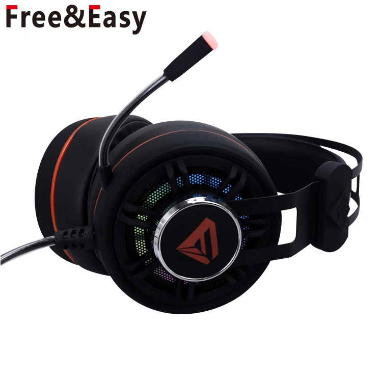 Custom Brands Logo Gaming Headset 7.1 Usb Built-In Microphone Gamer Leather Gaming Headphones
