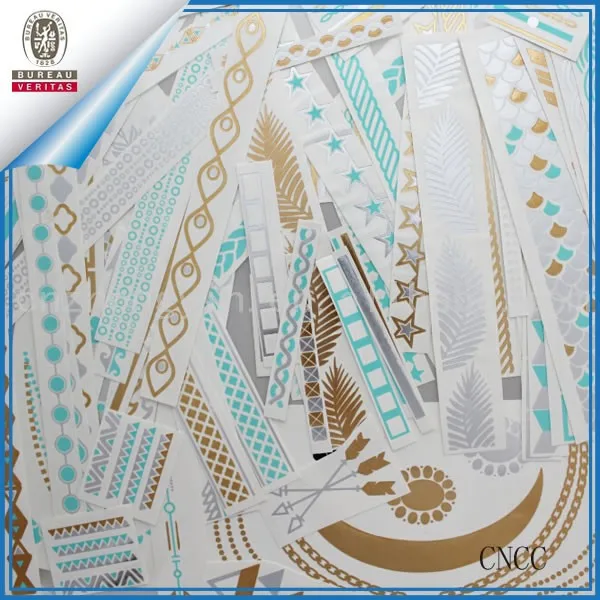 lace tattoo sticker glow in dark tattoo Metallic flash Gold Silver Festival Beach Holiday Gift Present promotion gift