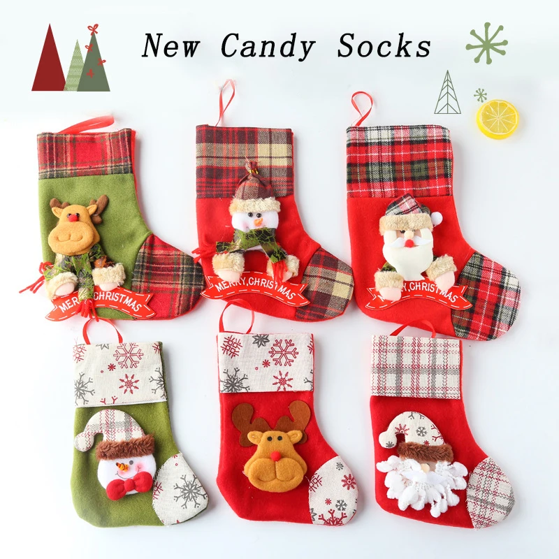 Home Decor Christmas Hanging Pendants Party Supplies Christmas Decor Christmas Tree Accessories Gift Set Candy  Bag Socks