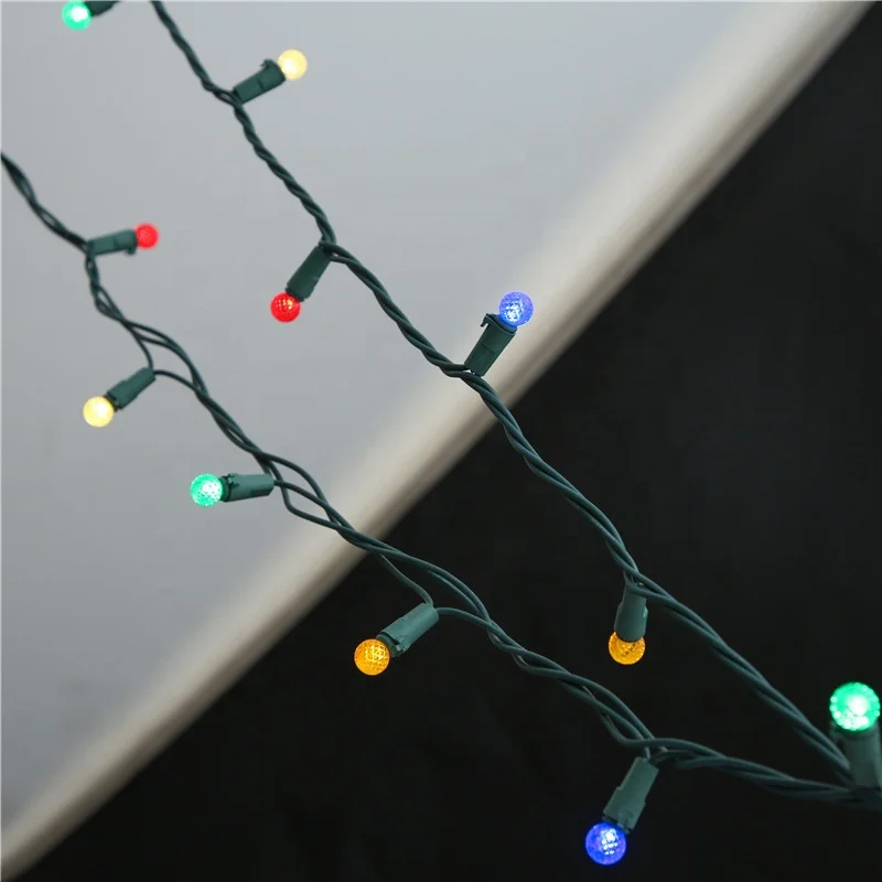 120V 50 LEDs G10 global faceted ball led string light for outdoor holiday Christmas and Halloween