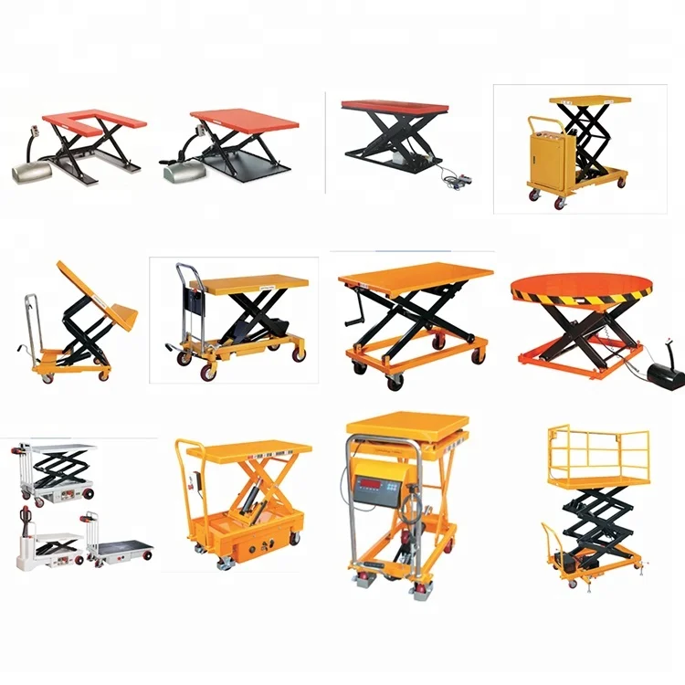 500KG PTH series three scissors type foldable manual hydraulic scissor lift platform lift table