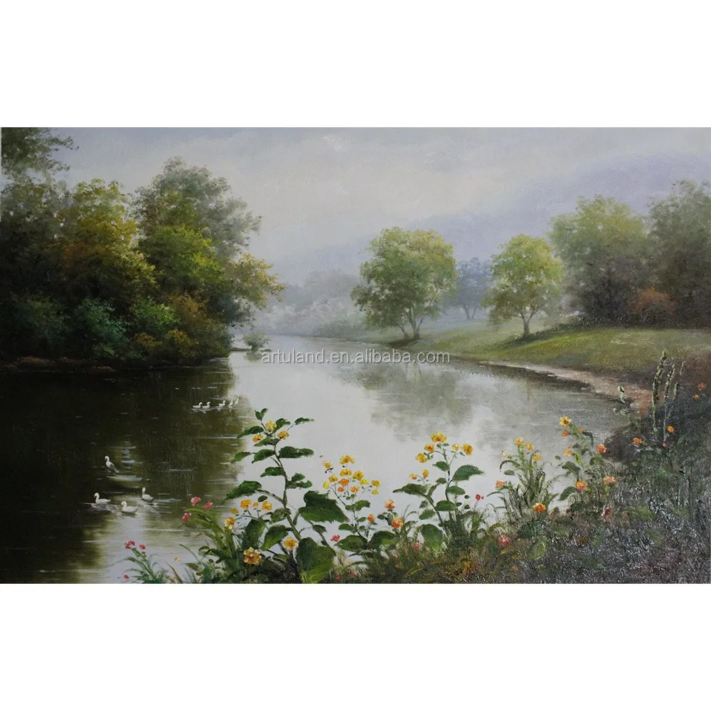 2015Chinese beautiful mountains-and-waters scenery oil painting for Wall Art