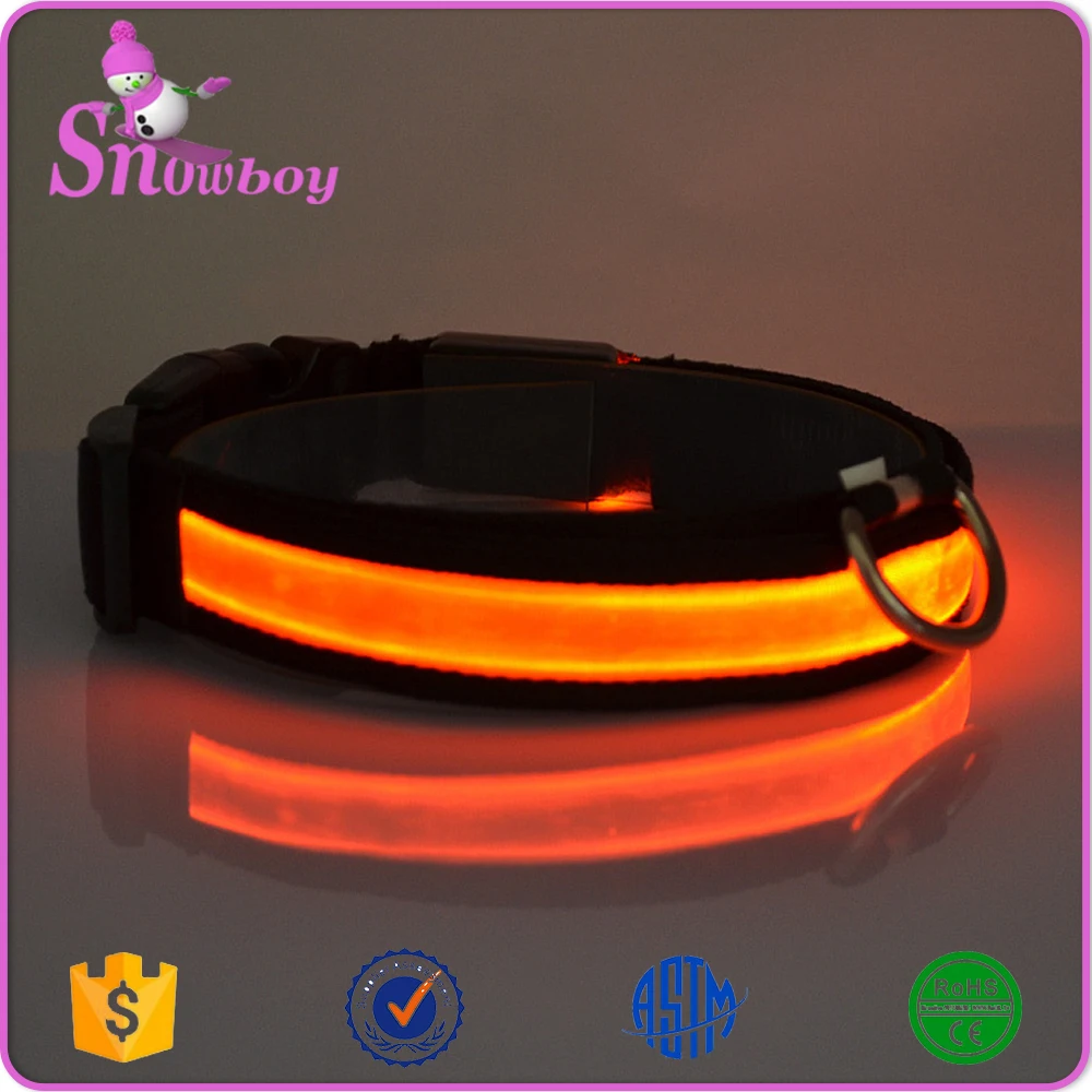 Factory Custom Black Side LED Light Flashing Pet Collar
