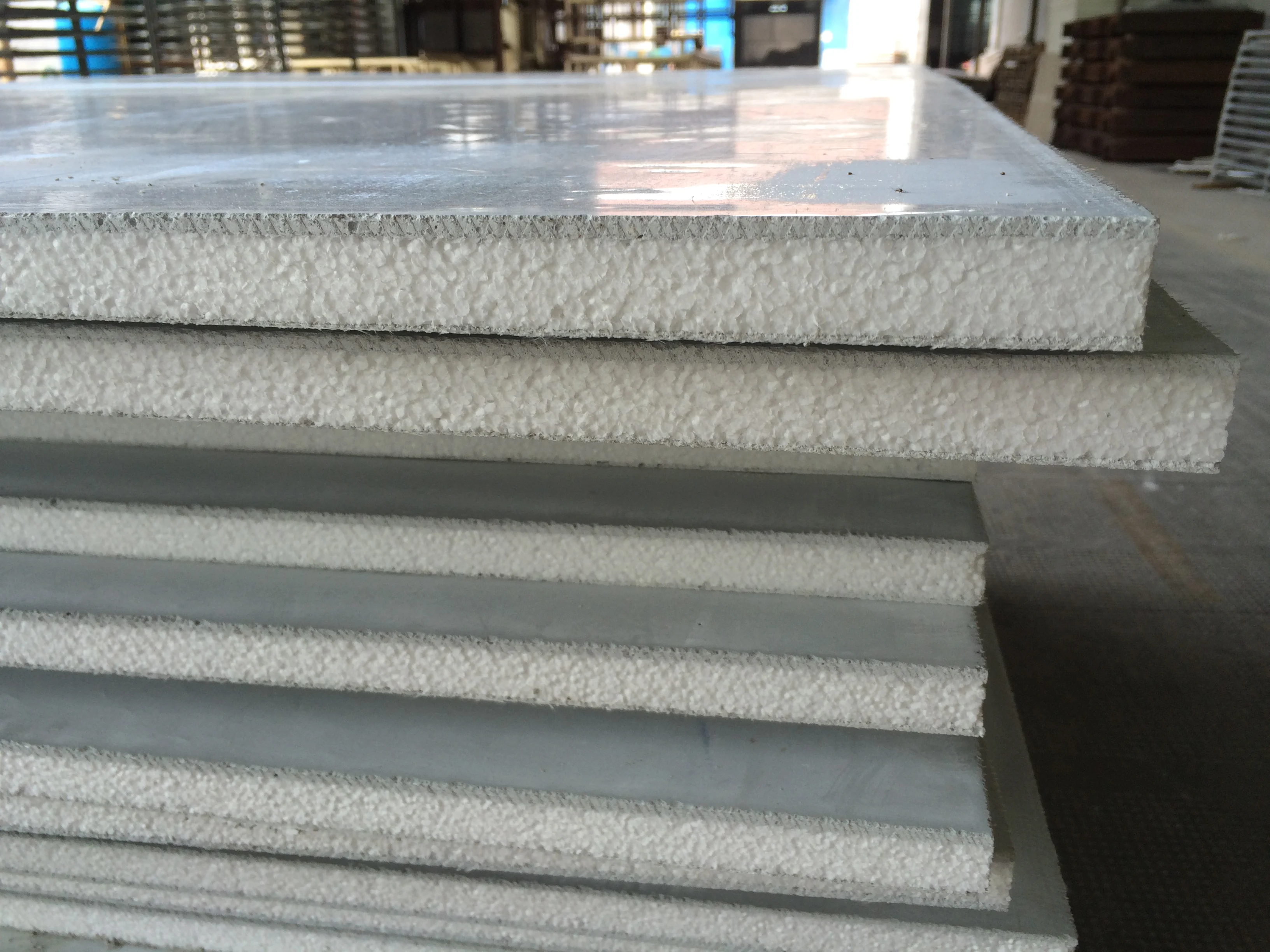 CE certified Cheap Price 60mm High Strength Fireproof EPS Fiber Cement Sandwich Wall Panels For Interior And Exterior Wall
