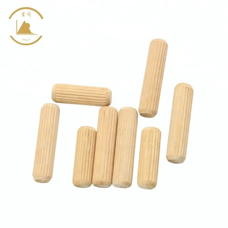 Hot Sale China Factory Threaded Wooden Dowel Birch Wooden Dowel Pins Can Be Customized