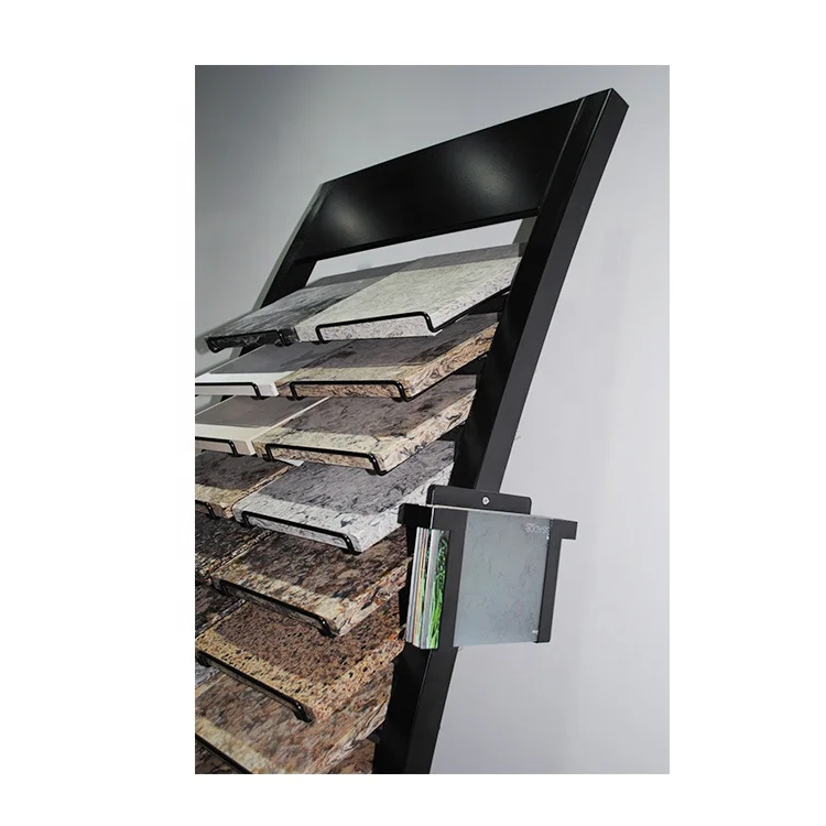 Hot sale multilayer stone sample showroom quartz display rack for marble slab floor display stand metal stone display rack