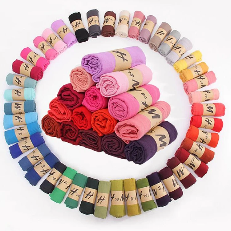 Solid Plain Pakistani Arab Muslim Shemag Wholesale High Quality Multicolor Women Chiffon Arab Hijab Sex Hijabs Free Sample .