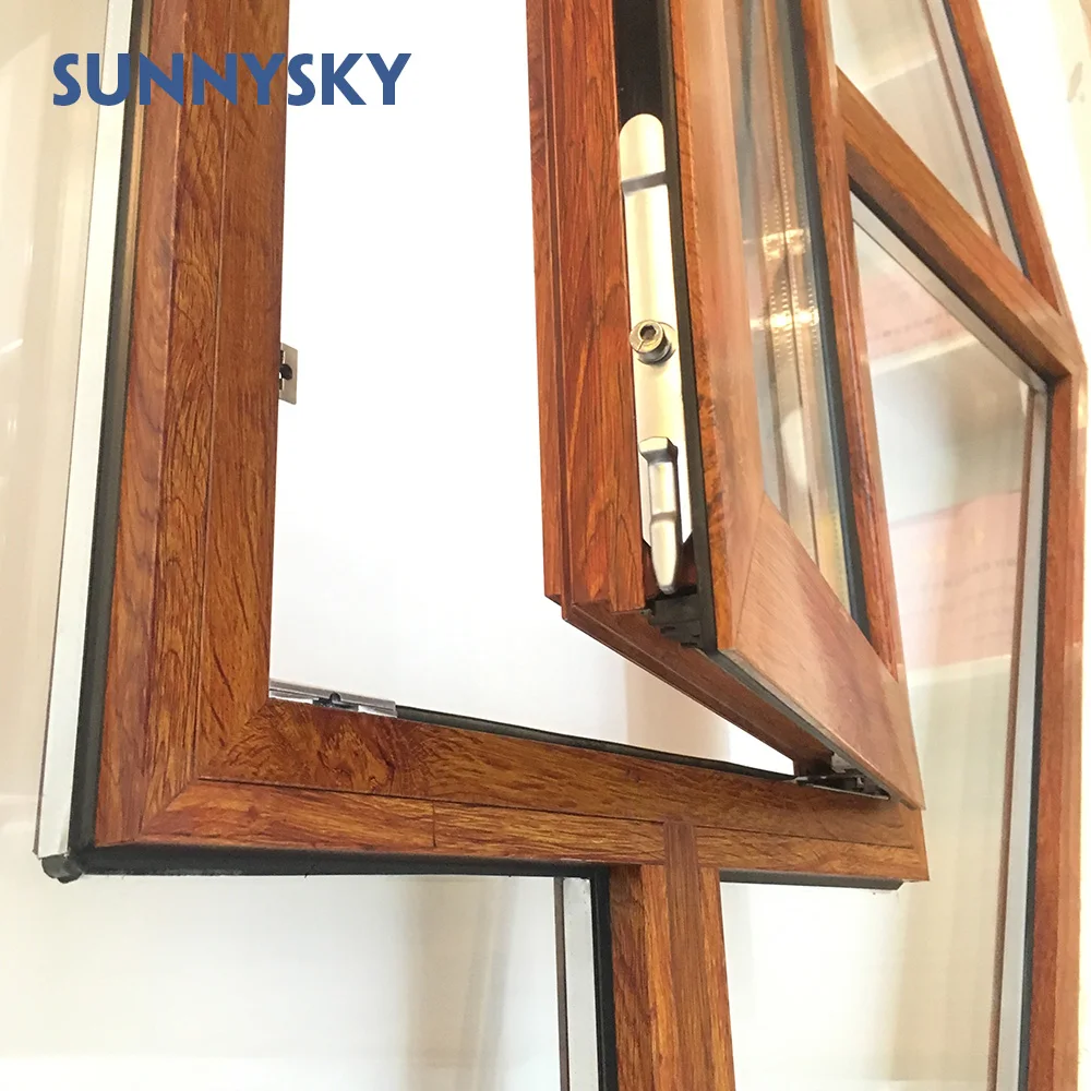 Tilt & Turn Window with Waterproof Standard Double Glazed Sound Insulation Ventilate Aluminum Australia Swing Customized CN;GUA