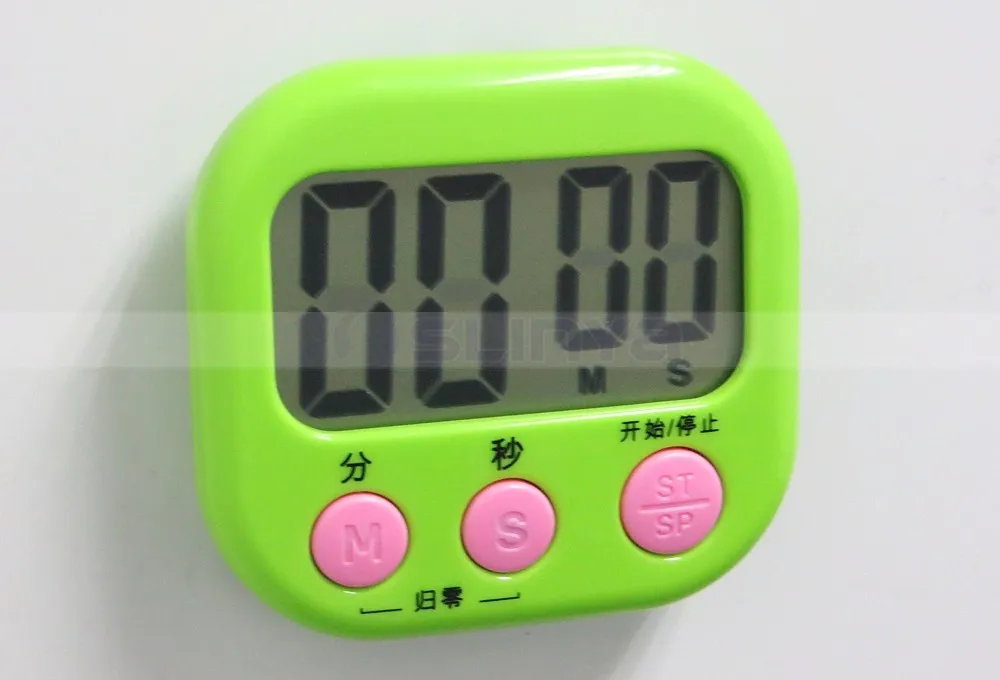 Mini Cooking Timer with Big LCD Screen AAA Battery Countdown 4 Color Digital Kitchen Timer