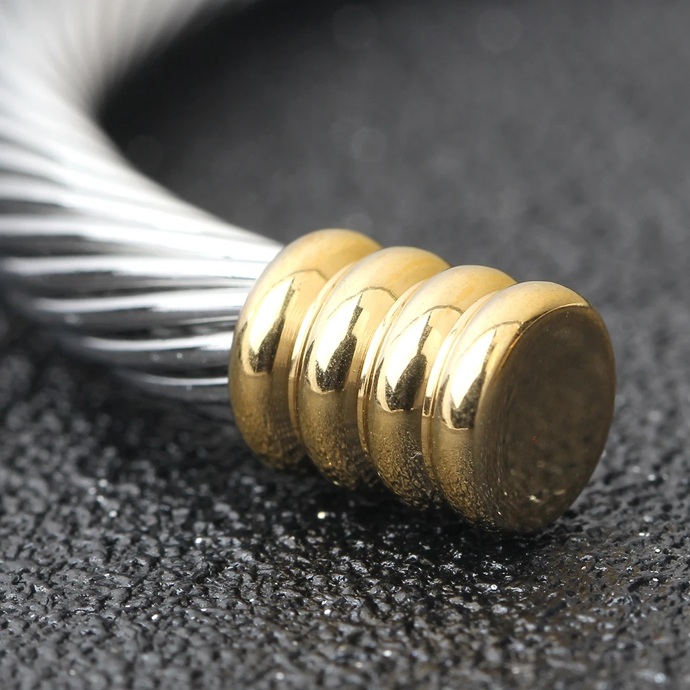 New Products Twisted Cable Mixed Color Ladies Stainless Steel Cuff Bracelets Design