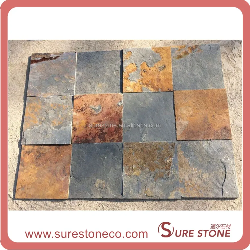 outdoor rusty slate stepping stones,cheap rusty slate floor tile in stock