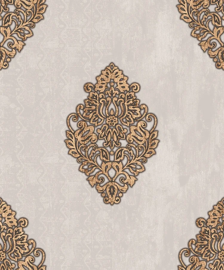 Exquisite Rhombus European Flower Design Waterproof Vinyl Wallpaper for Living Room