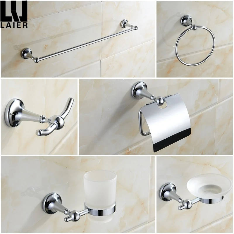 
China manufacturer bathroom products chrome bathroom accessories fittings set brass fashionable design bath hardware suite 
