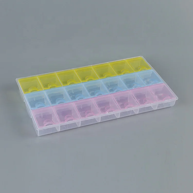 New selling triplex row no letters PP pill plastic box month container