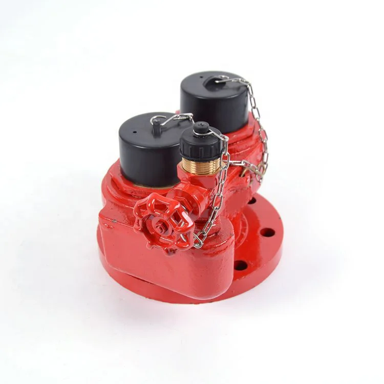 100 mm flange outlet fire hydrant 2 way breeching water inlet valve