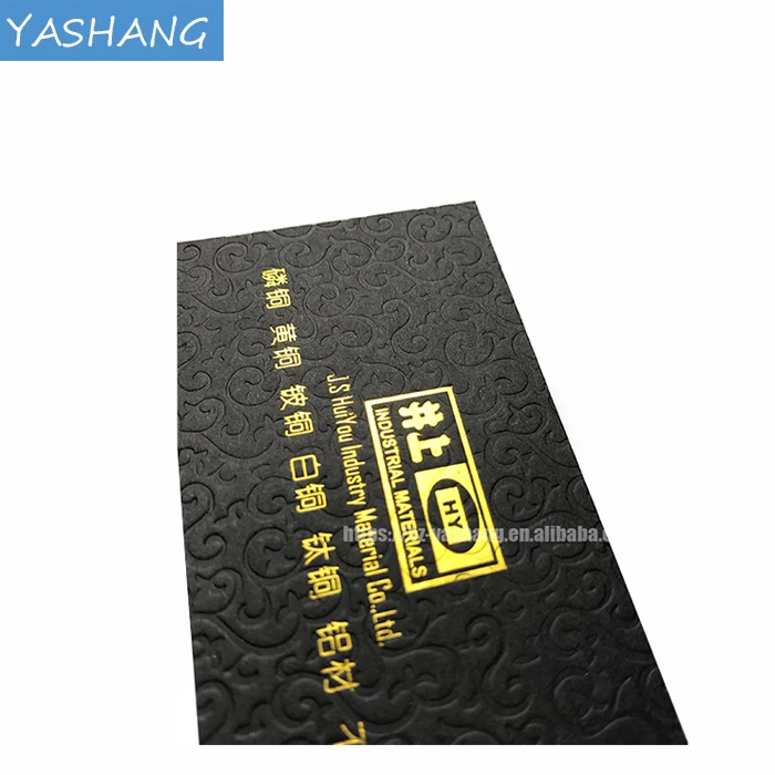 3D letterpress printing business card with sliver foill logo design black paper card