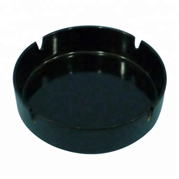 Plastic houseware factories new design hot sale 3 holes cigar melamine black plastic ashtray