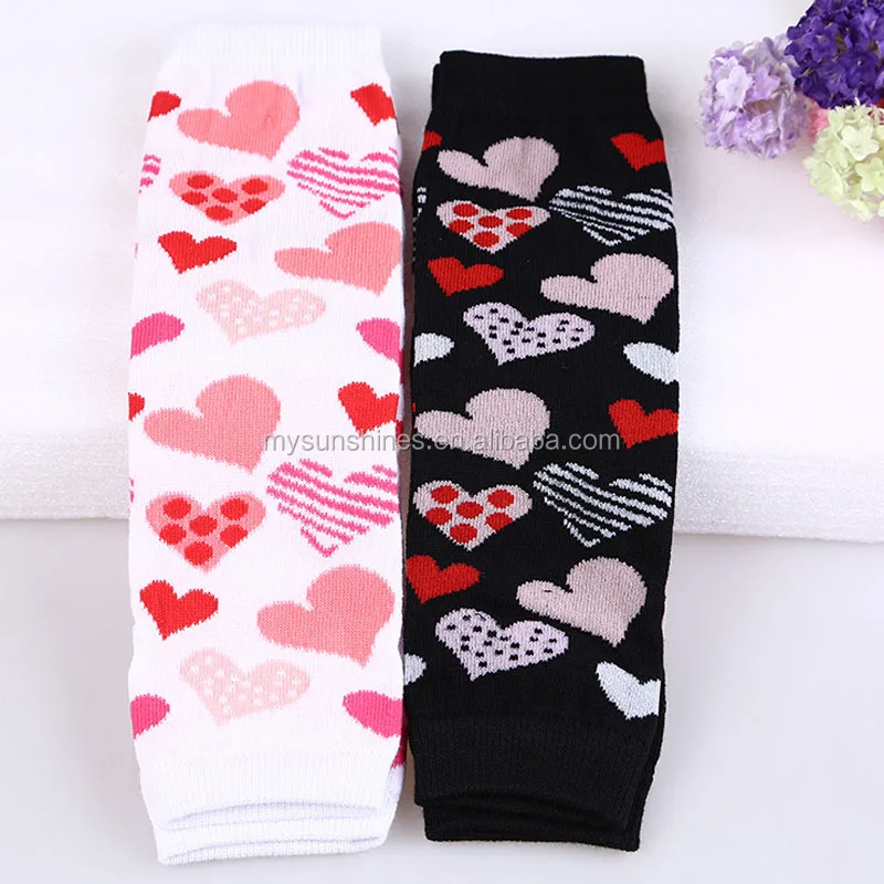 Fashion Valentine Baby Leg warmer Pink Black Toddle Leg warmers Heart Printed Infant Leg warmer For Baby Girls Boys