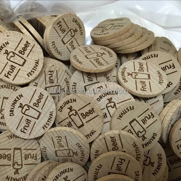 Custom logo Wooden coin