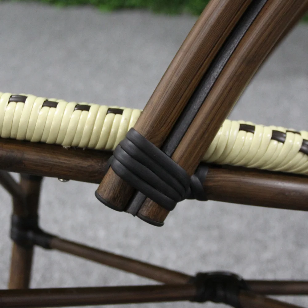 Уличная пластиковая бамбуковая мебель, алюминиевый стул из ротанга во французском стиле для бистро