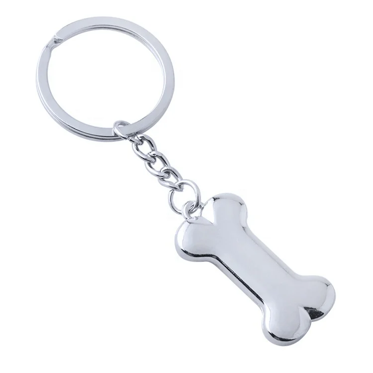 Promotional Metal 3D keyring pet dog bone shape keychain