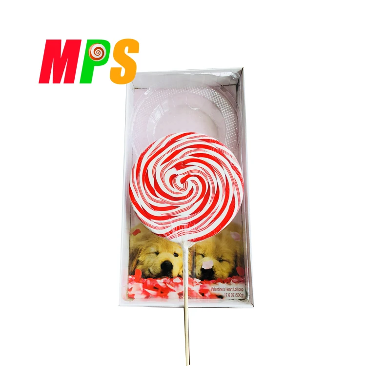 500g Big Colourful Swirl Lollipops Round Candy