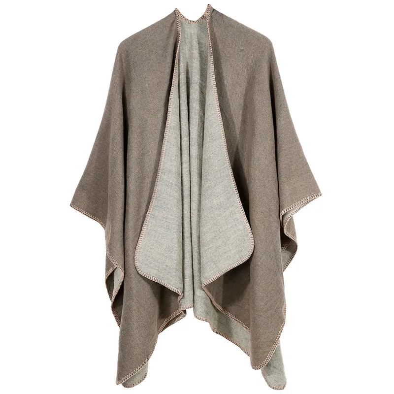 
2018 new girls fashion tassel poncho wraps kashmir solid color wool shawl scarf 