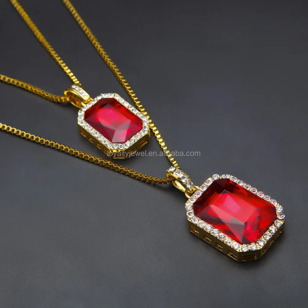 Indian gold chain artificial ruby drops beads necklace
