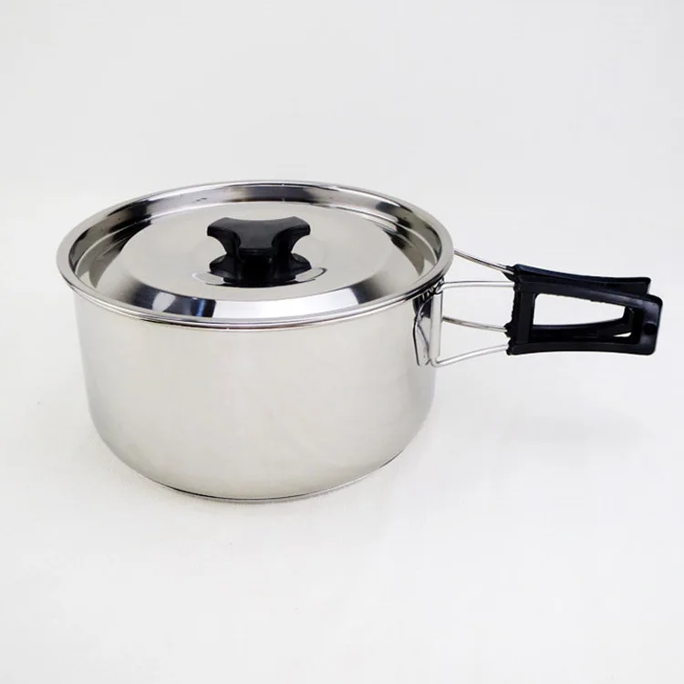 
3pcs/set stainless steel outdoors camping cookware picnic travel cooking pot set 