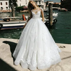 Long Sleeve Bridal Gowns Vestido de novia Ball Gown Wedding Dresses 2021 Cheap Wedding Gowns Africa Bridal Wedding Dress A265