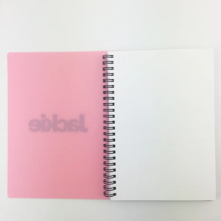 Custom blank paper notebook with logo printed hard plastic cover imported from China cheap bulk