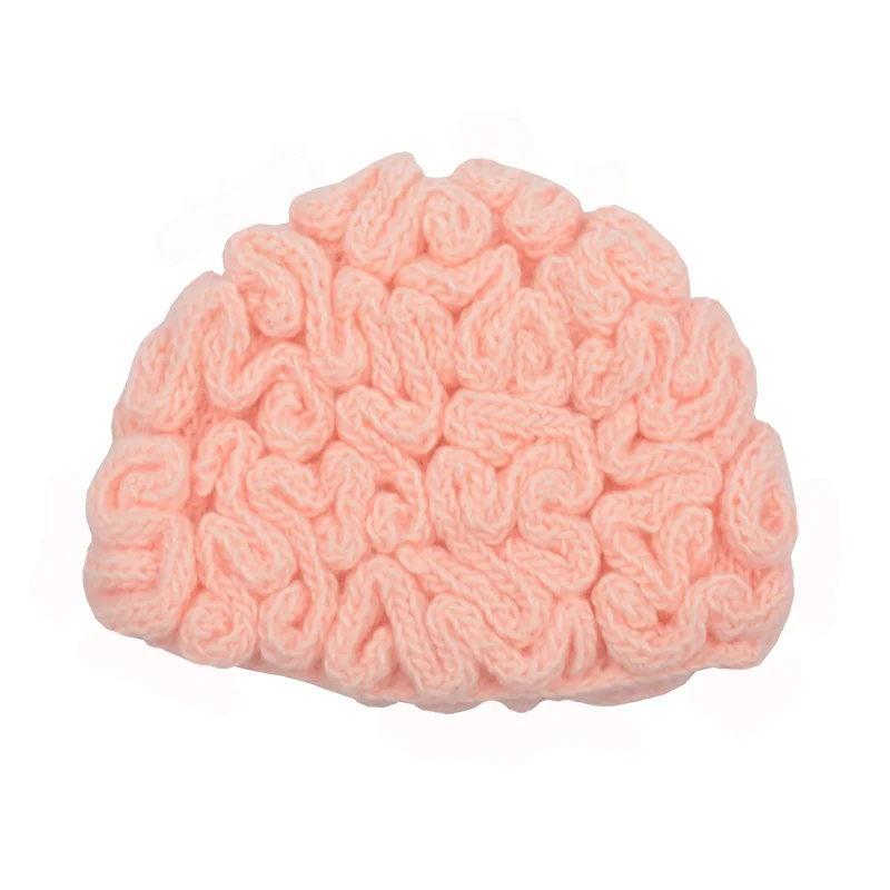 Gorras Tejidas Al Crochet Custom Solid  Acrylic Handmade Brain Hat Crochet Winter Beanie