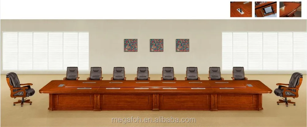 Роскошный Деревянный Круглый стол на 20 персон для офиса, конференц-зала, конференц-зала с розеткой (FOH-H8002)