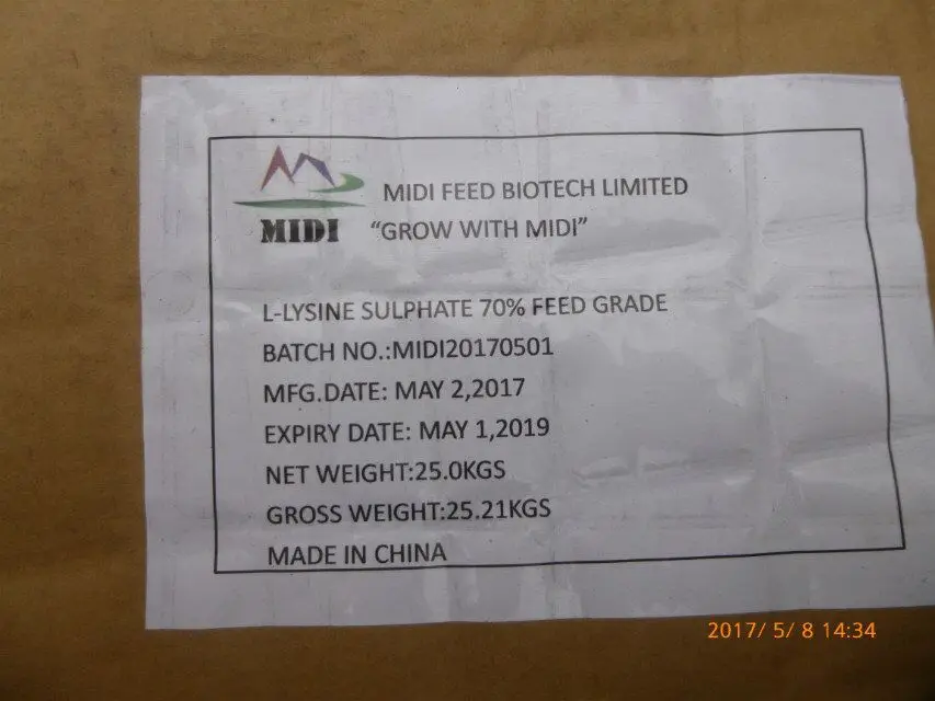 
l lysine sulphate 70% feed additives for beef cattle 