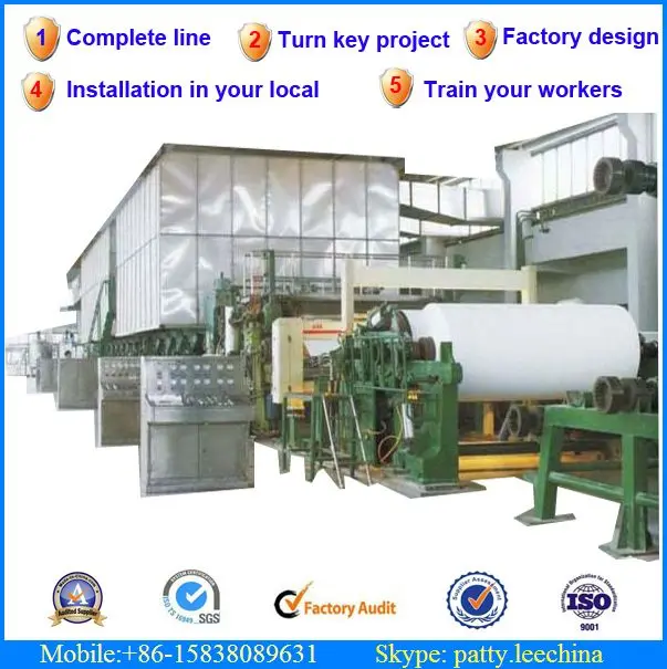 Полный производственная линия с под ключ проекта 45-50 т / сутки 3200мм газетная, писчая бумага jumboo рулон оборудование для пр