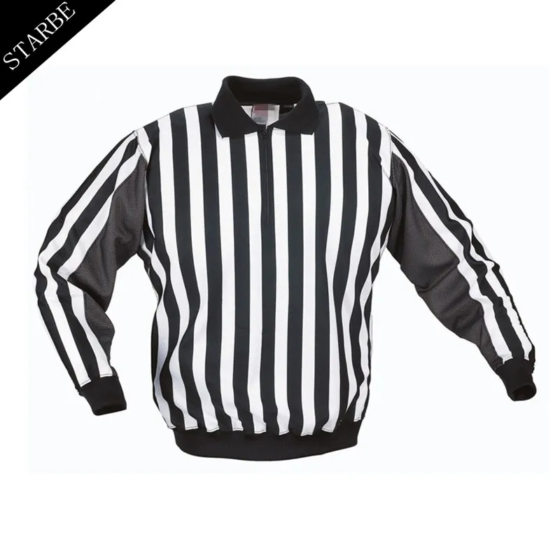 Wholesale sport dry fit polyester long sleeve hockey referee shirt
