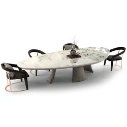 Triangle shape marble top solid wood dining & kitchen room tables living room furniture black or white color for apartment hotel