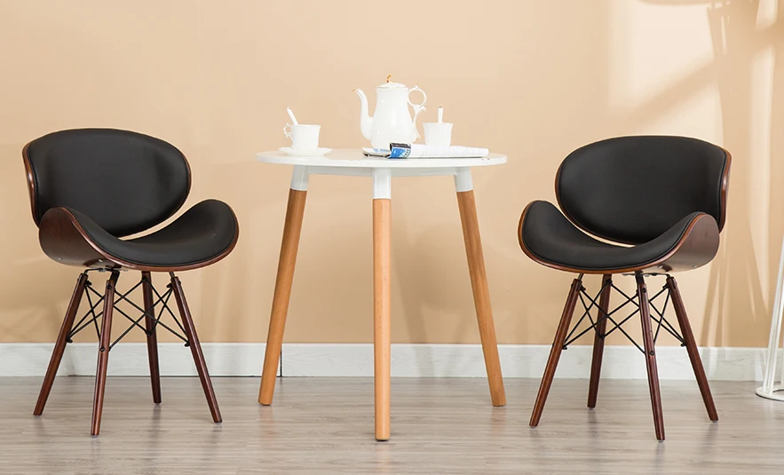 wood cross legs Walnut veneer bent wood scandinavian style barstool for wholesaler