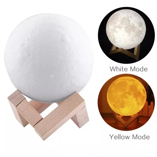 Moon Lamp Moon Night Light Touch Contral Brightness 3D Printed 4.7IN Lunar Lamp for Kids Gift