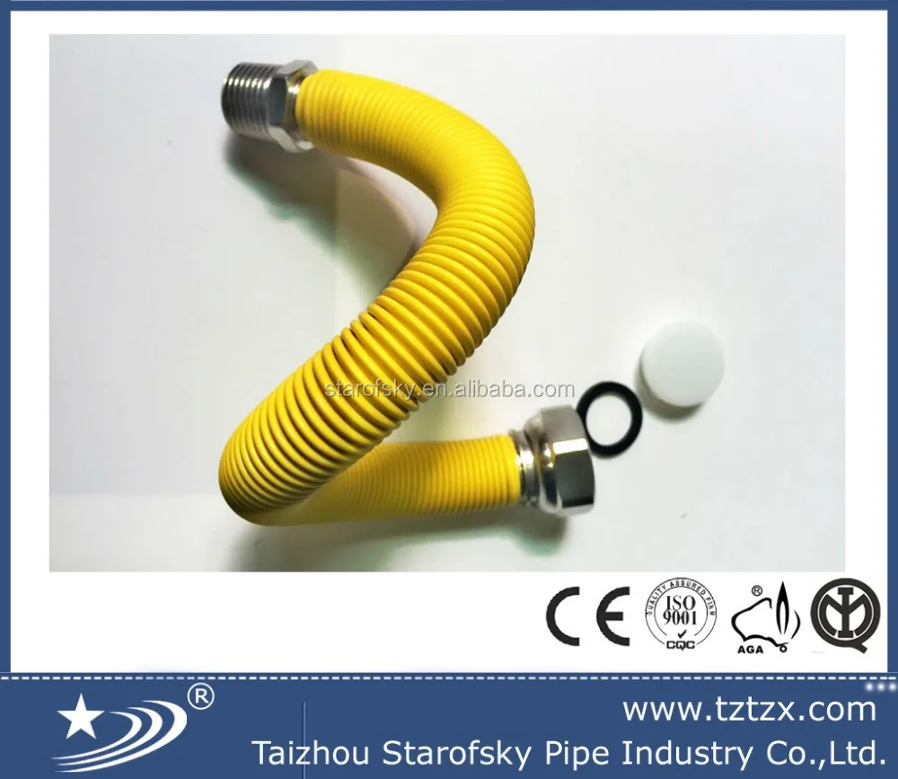 
Good quality!ISO CE half inch extensible plumbing stainless steel flexible gas and water hoses with PE/PVC coated 