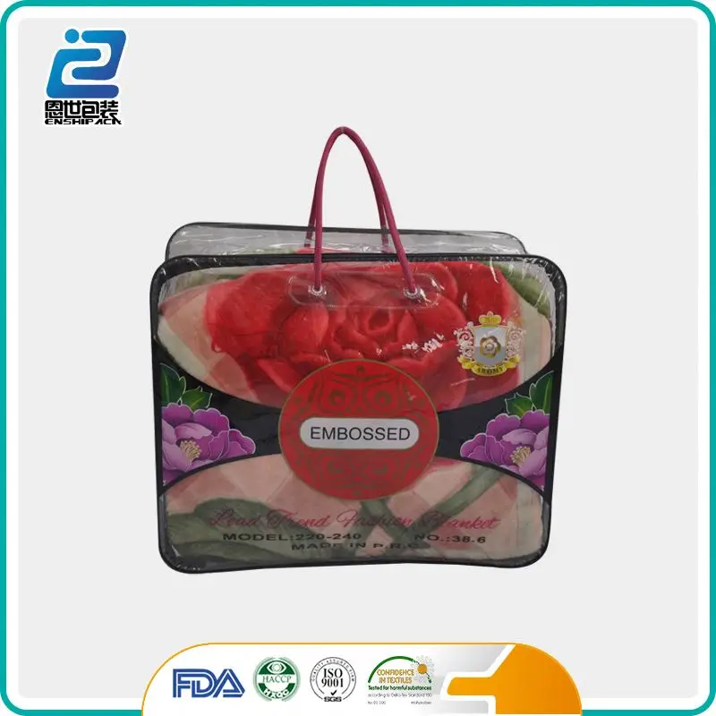 PVC plastic blanket bags with zipper